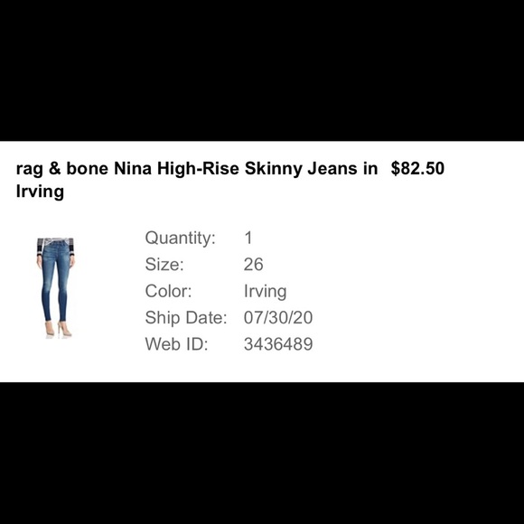rag & bone Nina High-Rise Skinny Jeans in Irving 26 - Picture 3 of 12